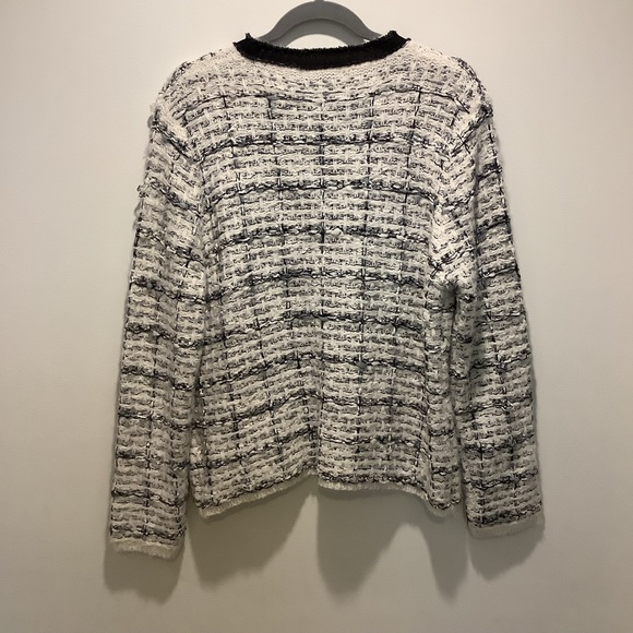 NEW Sioni Size XL Open Front Cardigan Businesses Sweater Black And White - Picture 6 of 6